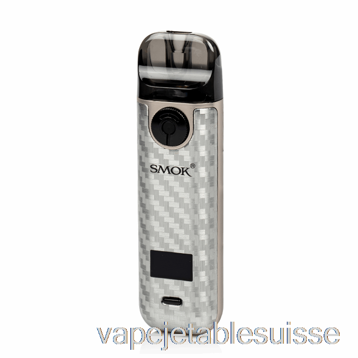 Vape Suisse Smok Novo 4 25w Kit Pod Fibre De Carbone Argent